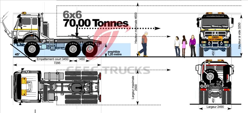 beiben 6 wheel drive tractor truck