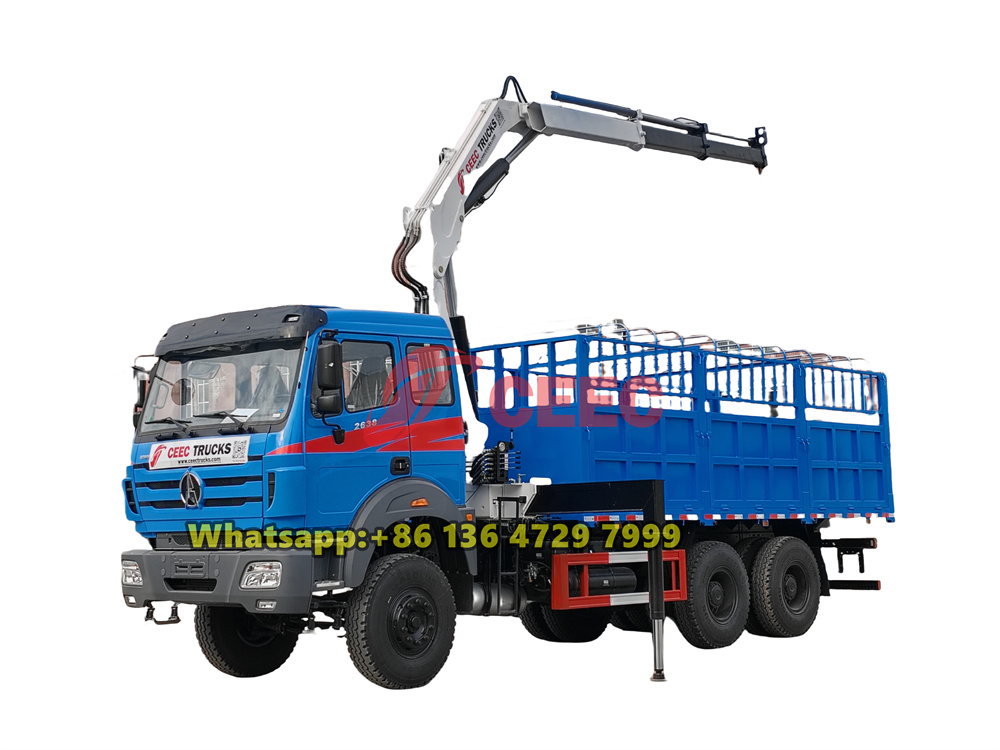 Beiben 10 wheeler 5 ton boom crane truck