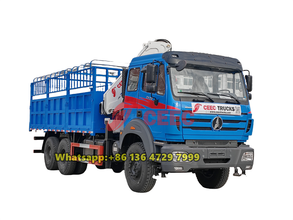 Beiben 2638 truck mounted knuckle boom crane