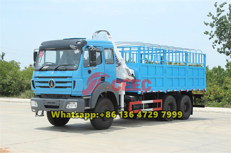 Beiben 6×4 lorry mounted crane