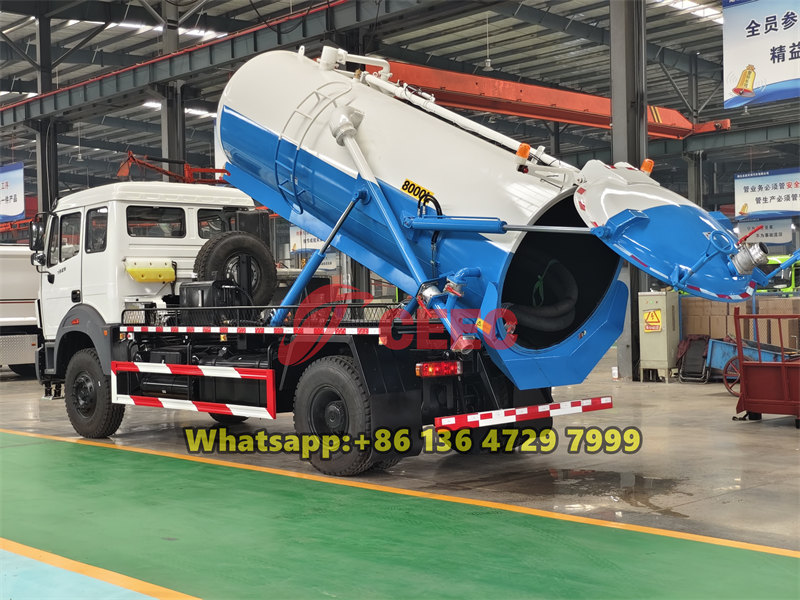 Beiben 6 wheeler vacuum tank truck