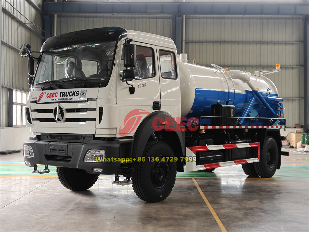 beiben 8000 liters sewgae tanker truck