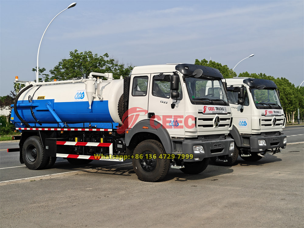 beiben 8000 liters sewgae tanker truck