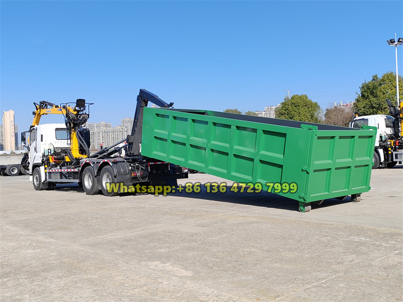 Beiben 20-ton hooklift truck with crane