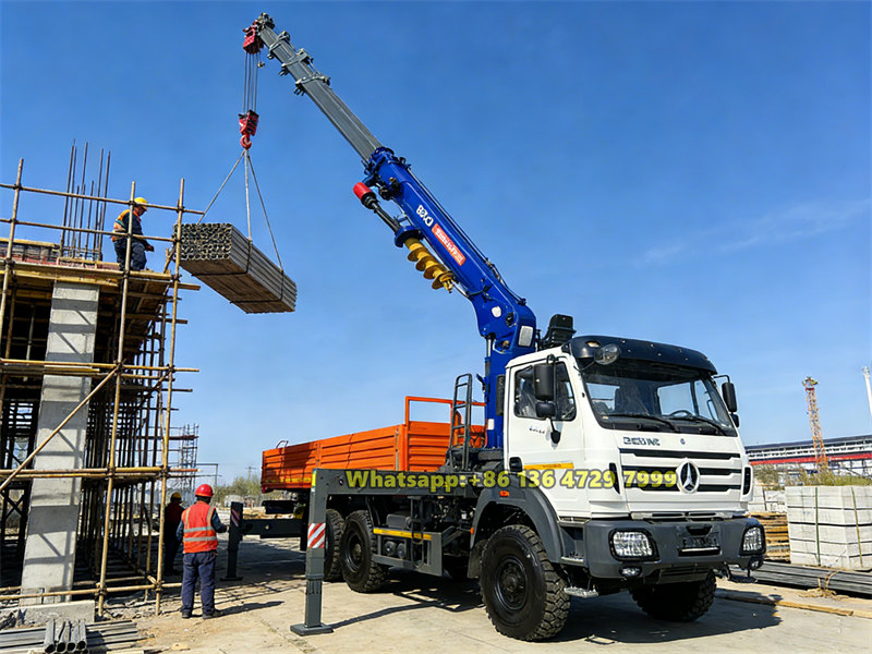 Beiben truck mounted hydraulic crane applications
