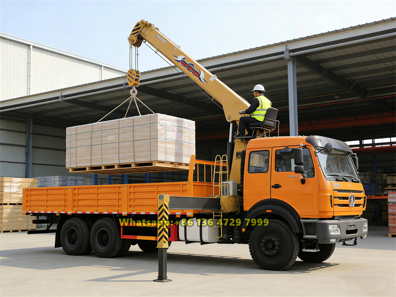 Beiben 2642 truck with UNIC crane