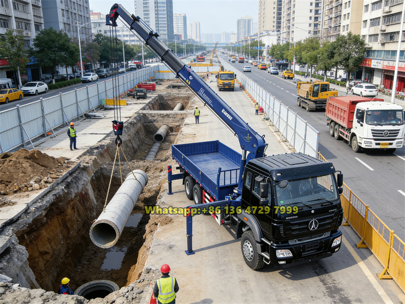 Beiben 2638 truck with XCMG crane