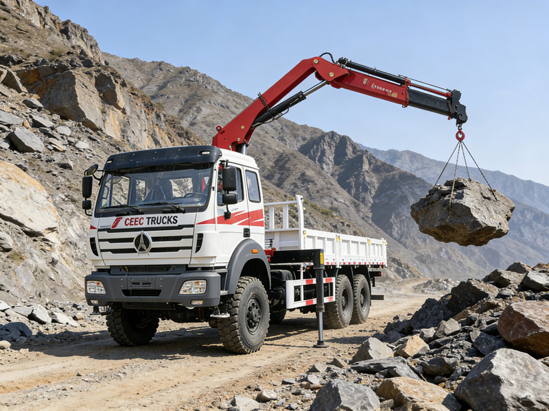 Beiben knuckle boom crane truck applications