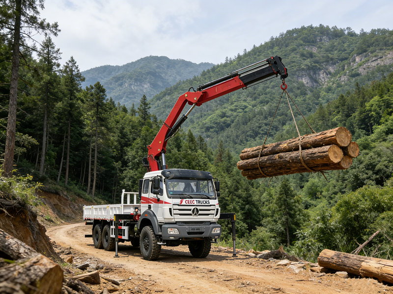 Beiben 6×6 truck mounted crane applications