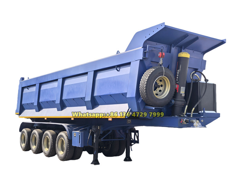 4 axles 80 ton dump semi trailer