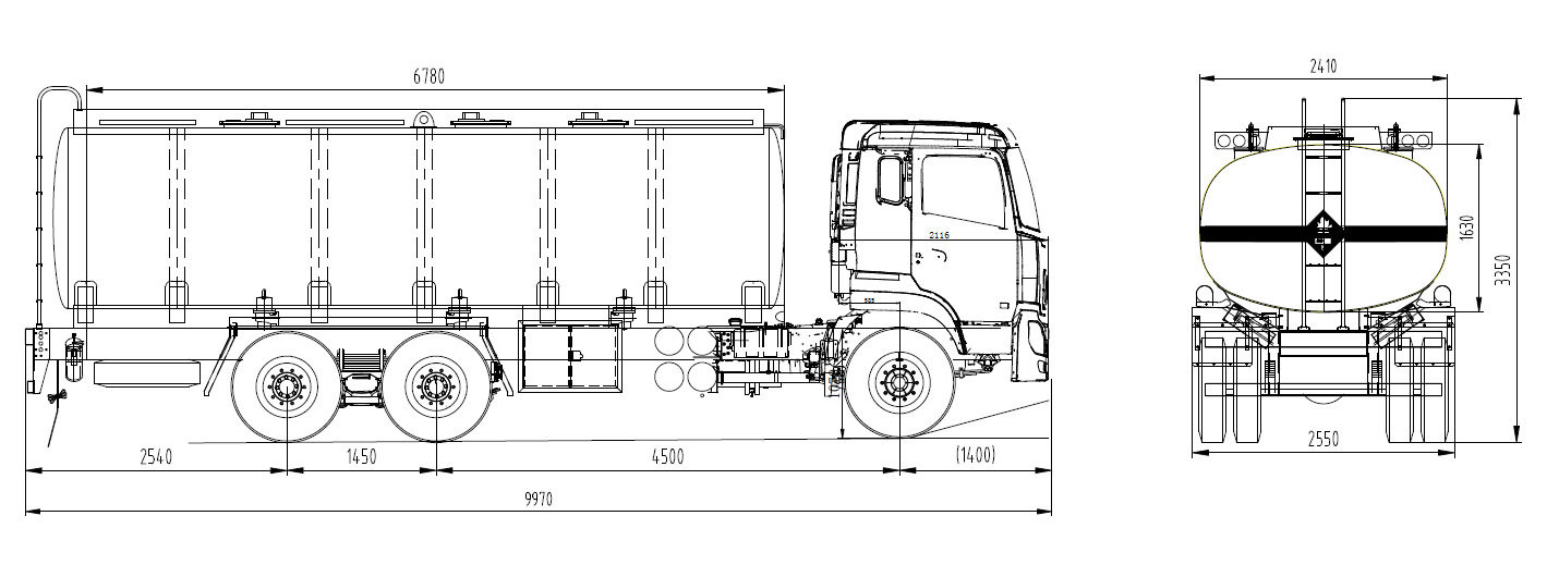 Beiben 6×4 fuel truck drawing