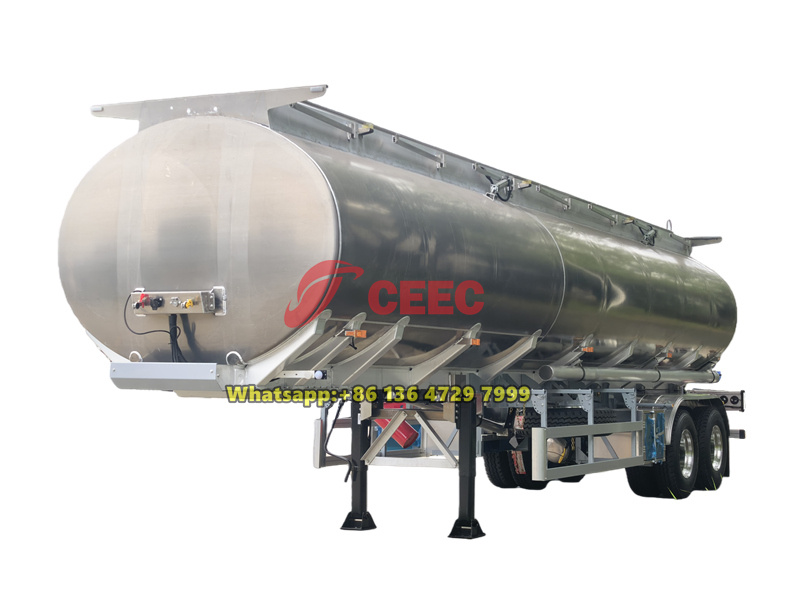 Two-axle aluminum alloy oil tanker semi-trailer