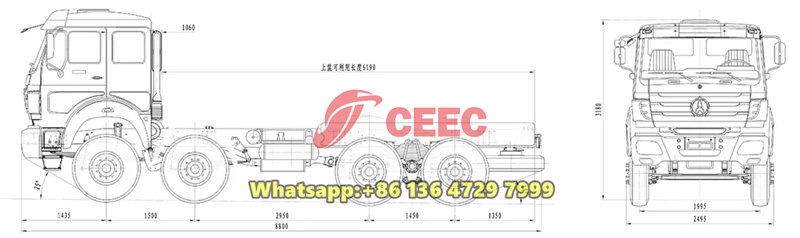 Beiben 8x8 heavy chassis drawing Beiben 8x8 heavy chassis drawing