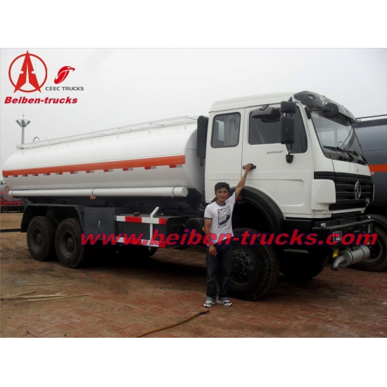 cheap Beiben oil carrier 25000L fuel tank truck oil off road tank truck price