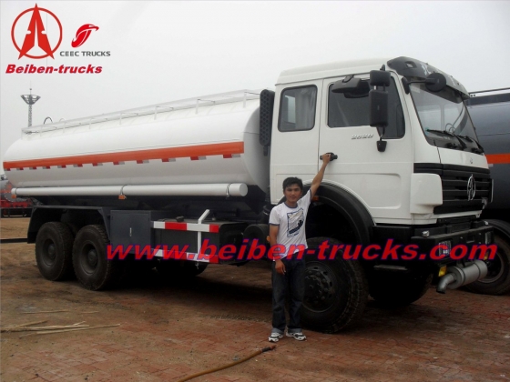 cheap Beiben oil carrier 25000L fuel tank truck oil off road tank truck price