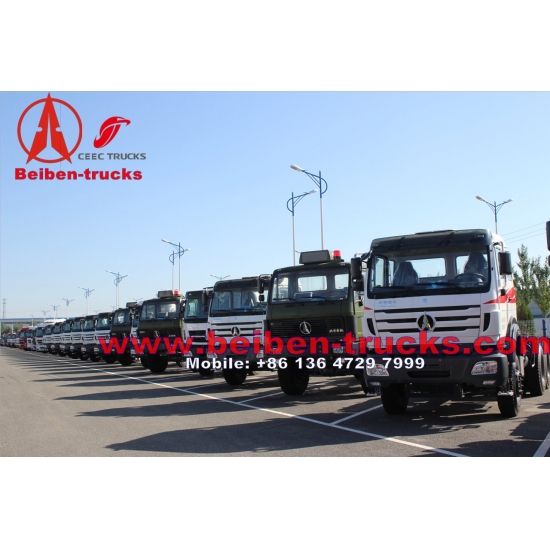 cheapest price for 4x2 380hp North Benz BEIBEN tractor truck and trailer for sales