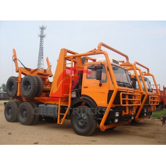 cheap beiben 6*6 drive logging truck supplier