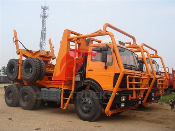 cheap beiben 6*6 drive logging truck supplier