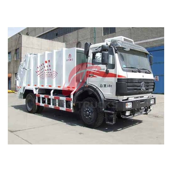 china beiben 10 CBM waste compactor truck price