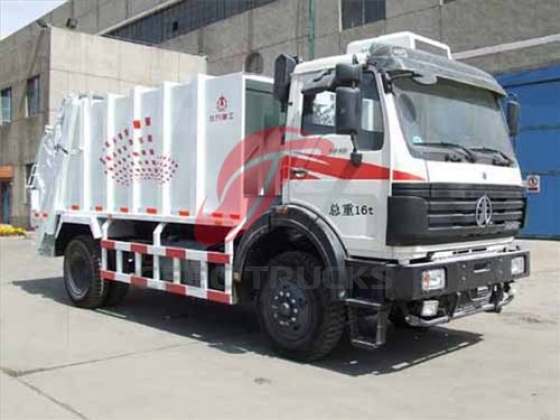 china beiben 10 CBM waste compactor truck price