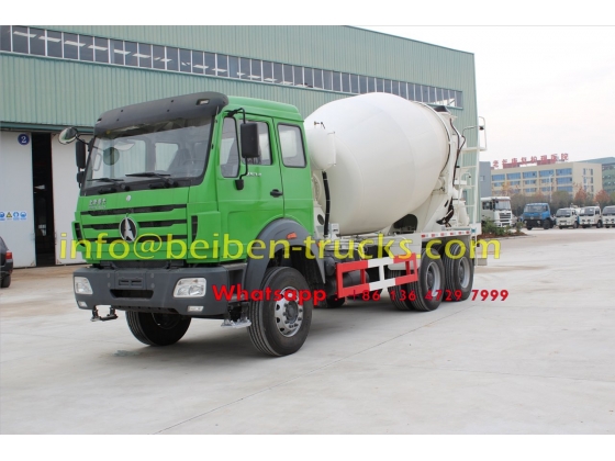 Using mercedes benz technology Beiben 10 wheel 9 cubic meters concrete truck price