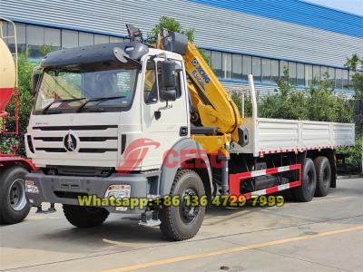Beiben 6×4 truck mounted knuckle boom crane