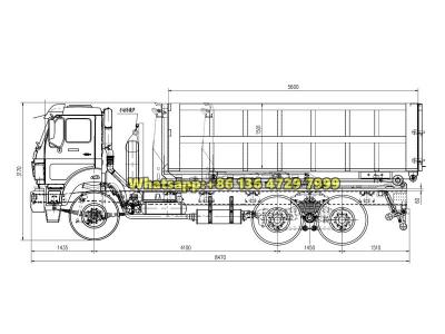 Beiben 6×4 hook lift garbage truck