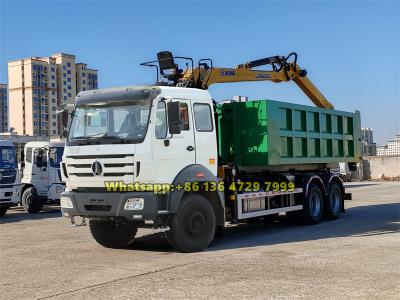 Beiben 10-wheeler hook lift truck with crane