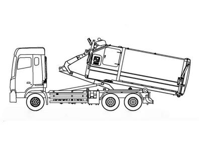Beiben 12-wheeler hook loader garbage truck