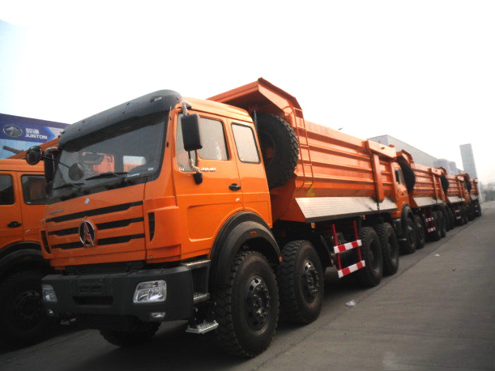 20 units beiben 8*4 drive mine cargo box dump trucks export to mogolia 