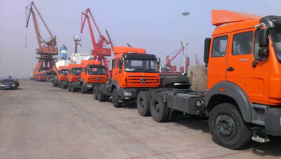 Tanzania customer order 10 units beiben 2638 right hand drive tractor trucks 