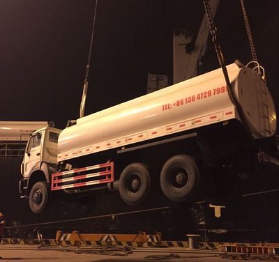 Beiben 20 CBM water tanker trucks are shipped for mombassa, kenya